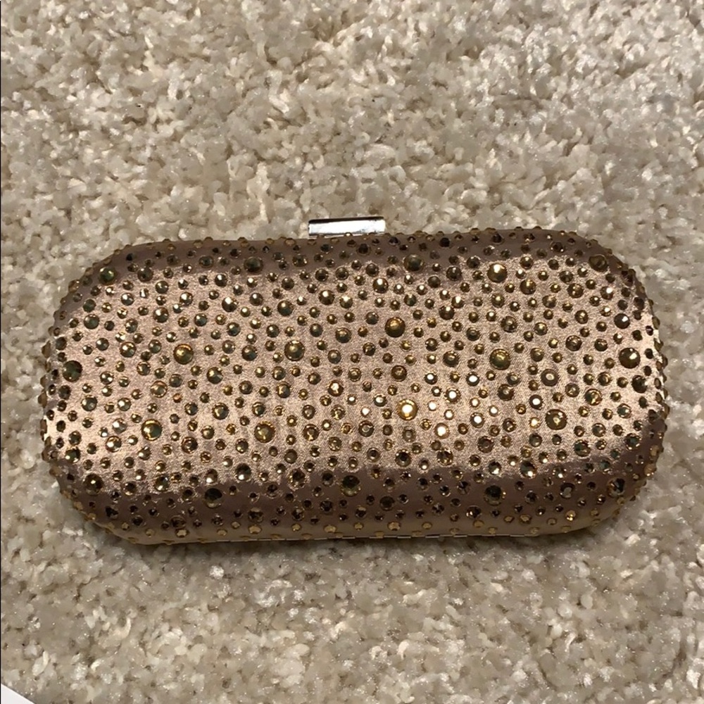 Rhinestoned Gold Clutch